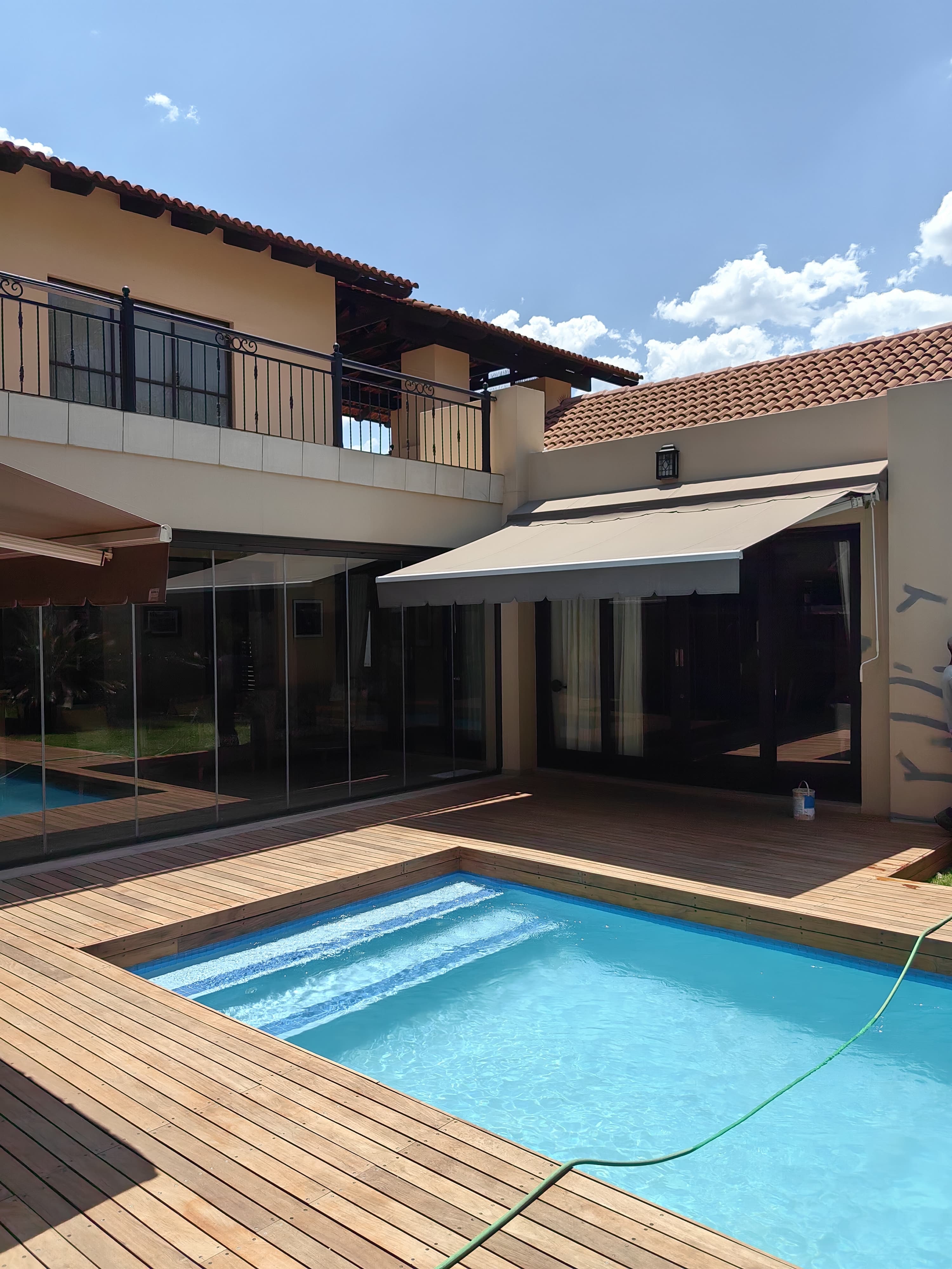 Beachfront awning installation in Cape Town's Atlantic Seaboard